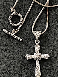 Sterling Silver Cross w/CZ stones Sterling Silver Cross w/CZ stones